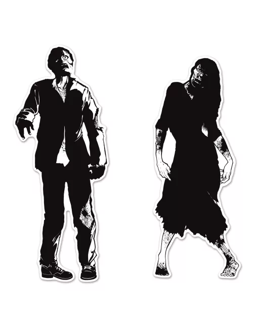 Photo du produit 2 Silhouettes en carton zombies 86 x 91 cm