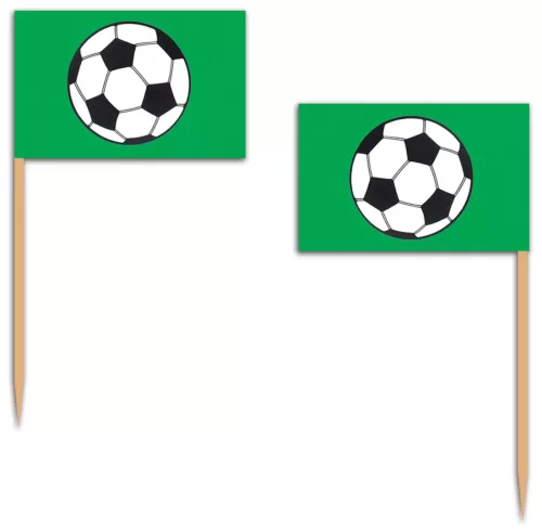 Photo du produit 12 Pics en bois football verts 6,35 cm
