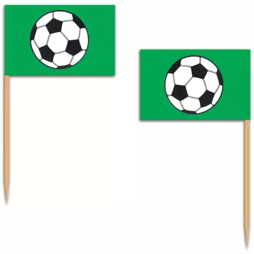Photo du produit 12 Pics en bois football verts 6,35 cm