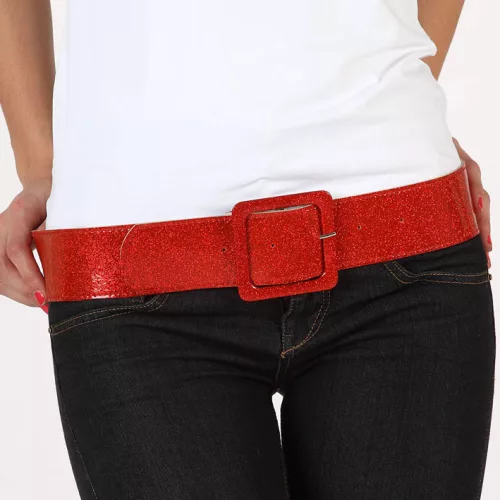 Photo du produit Ceinture brillante rouge femme