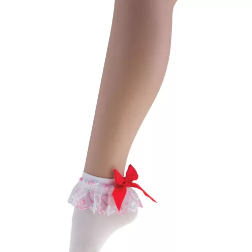 Photo du produit Socquettes blanches avec noeud rouge femme
