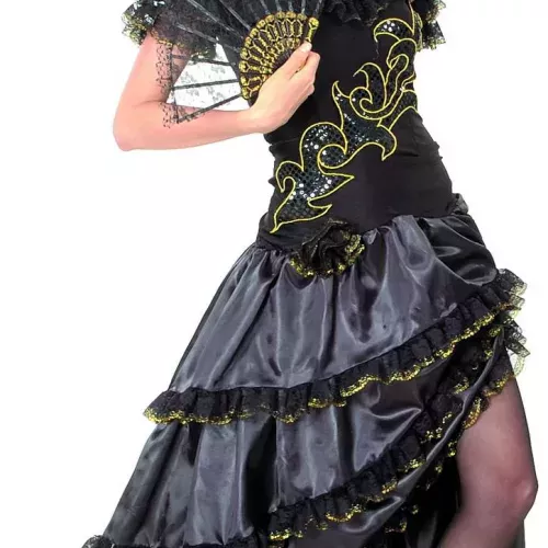 Photo du produit Déguisement danseuse de flamenco femme noir et doré