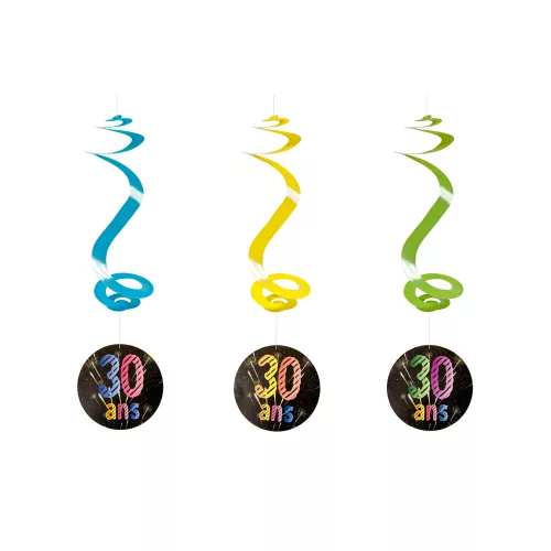 Photo du produit 4 Suspensions spirales 30 ans feux d'artifice 60 cm