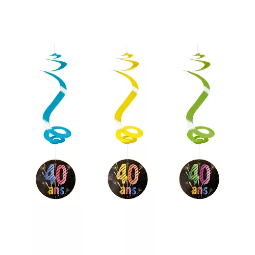 Photo du produit 4 Suspensions spirales 40 ans feux d'artifice 60 cm