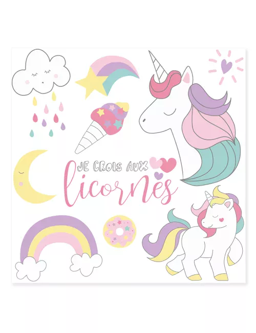 Photo du produit Tatouage éphémère Licorne 80 mm