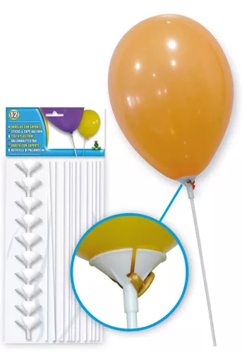 Photo du produit 12 Tiges en plastiques pour ballons 36 cm