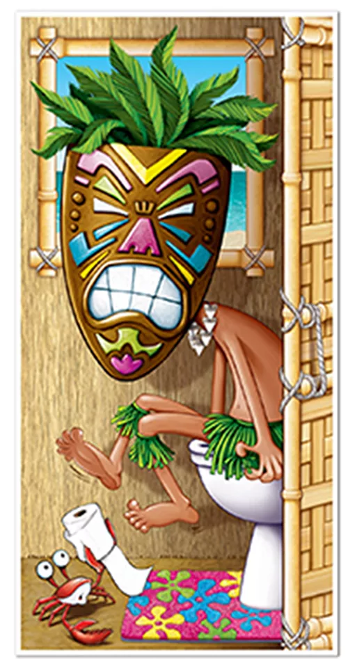 Photo du produit Décoration de porte toilette Hawaï 76,2 cm x 1,52 cm
