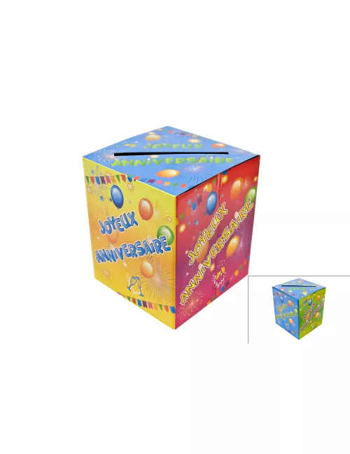Photo du produit Tirelire en carton anniversaire Fiesta 20 x 23 cm