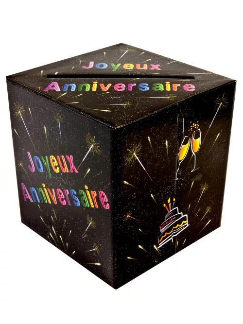 Photo du produit Tirelire urne joyeux anniversaire chic 20 x 23 cm