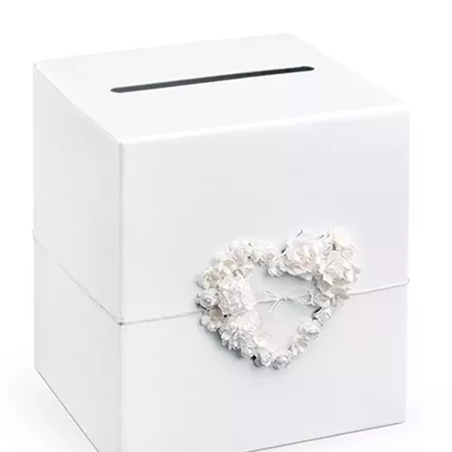 Photo du produit Urne blanche avec coeur de roses