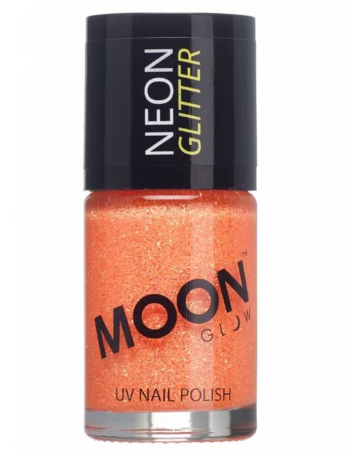 Photo du produit Vernis à ongles orange avec paillettes phosphorescent adulte Moonglow ©