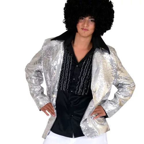 Photo du produit Veste disco argent à sequins luxe homme