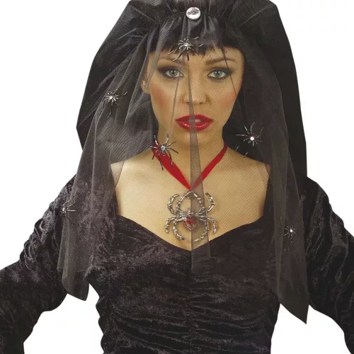 Photo du produit Voile veuve noire avec airaignées femme Halloween