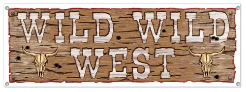 Photo du produit Bannière en plastique Wild Wild West 1,5 m x 53,3 cm