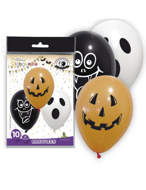 Photo du produit 10 Ballons en latex spooky halloween 28 cm