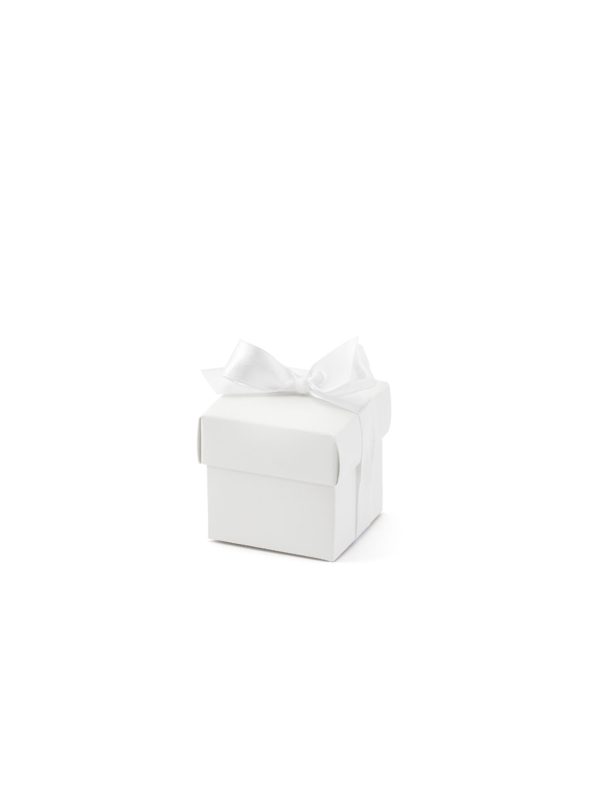 Photo du produit 10 Boîtes en carton blanches avec ruban 5,2 x 5,2 cm