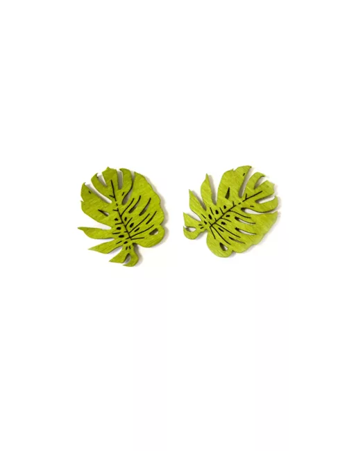 Photo du produit 10 Confettis en bois feuilles tropicales 4 cm