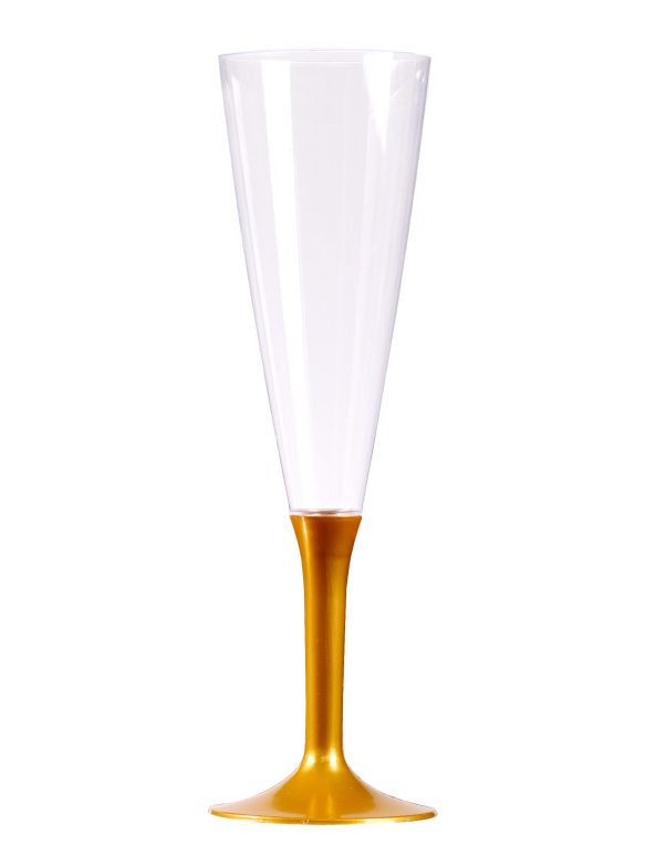 Photo du produit 10 Flûtes à champagne pied or 150 ml