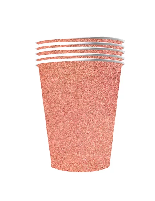 Photo du produit 10 Gobelets américains scintillants carton recyclable rose gold 53cl