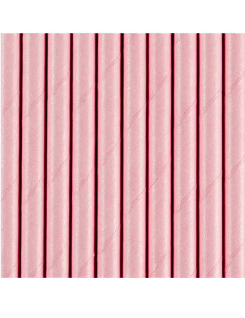 Photo du produit 10 Pailles en carton rose clair 19,5 cm