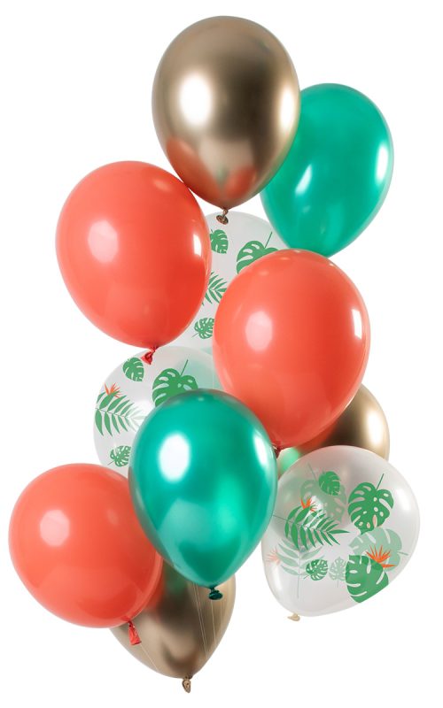 Photo du produit 12 Ballons en latex Tropical métallisé 30 cm