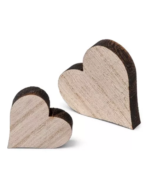 Photo du produit 12 Mini c?urs en bois 2 et 3 cm