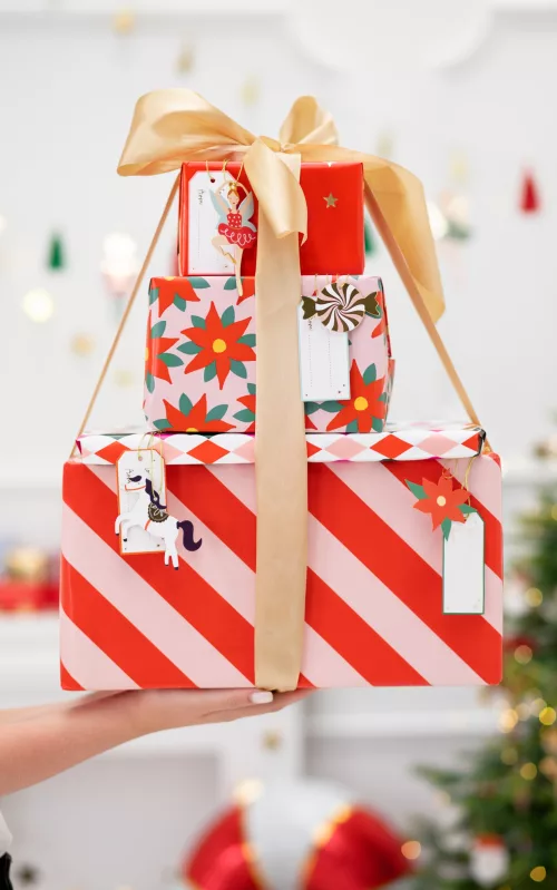 Photo du produit 12 Etiquettes en carton de Noël 9 x 4 cm