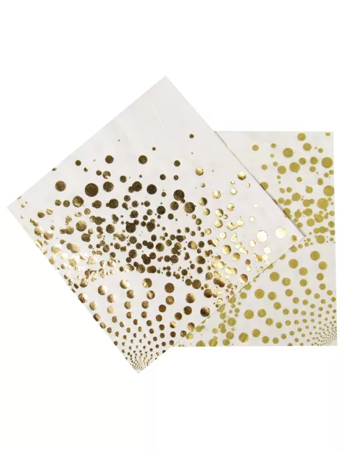 Photo du produit 16 Serviettes dorées luxe 33 x 33 cm