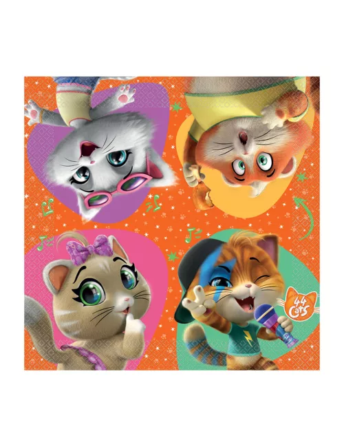 Photo du produit 16 Serviettes en papier 44 Chats 33 x 33 cm
