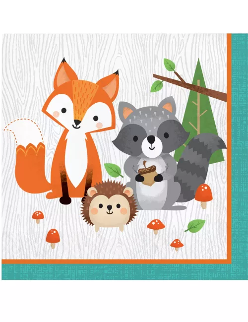 Photo du produit 16 Serviettes en papier animaux de la forêt 33 x 33 cm