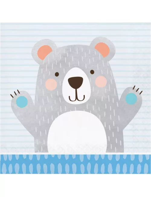 Photo du produit 16 Serviettes en papier Petit Ours Gris 33 x 33 cm