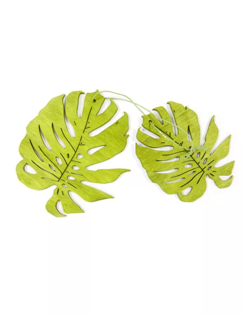 Photo du produit 2 Feuilles tropicales en bois vertes 11 cm
