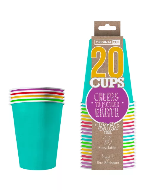 Photo du produit 20 Gobelets américains carton recyclable Summer 53 cl