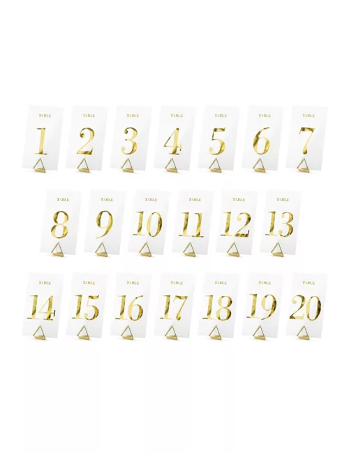 Photo du produit 20 Marque tables transparents chiffres dorés 7 x 12 cm