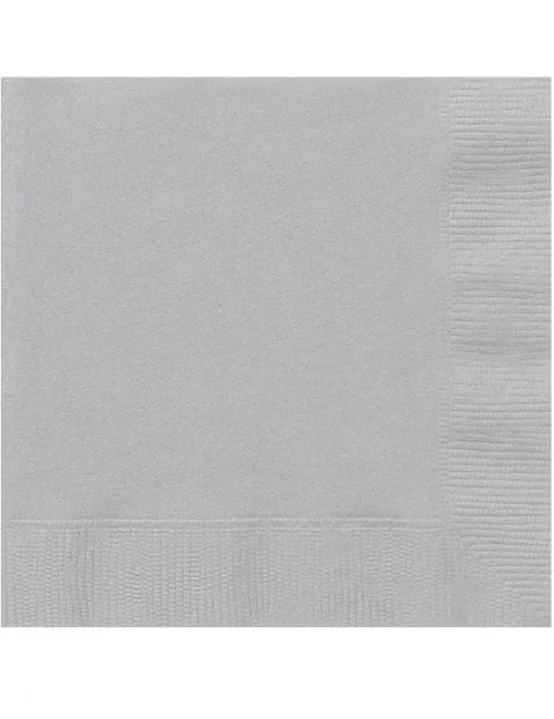 Photo du produit 20 Petites serviettes en papier argentées 25 x 25 cm