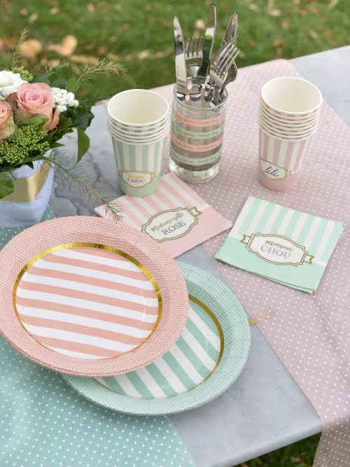 Photo du produit 20 Petites serviettes en papier Baby shower rose 25 x 25 cm