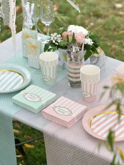 Photo du produit 20 Petites serviettes en papier Baby shower rose 25 x 25 cm