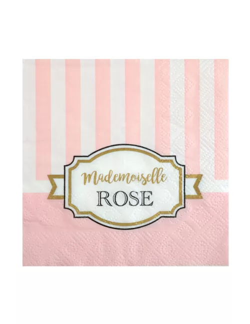 Photo du produit 20 Petites serviettes en papier Baby shower rose 25 x 25 cm