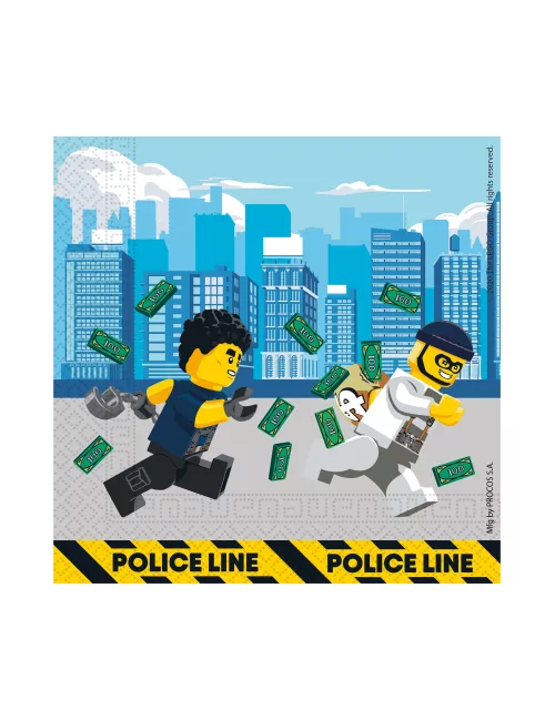 Photo du produit 20 Serviettes en papier FSC® Lego City 33 x 33 cm