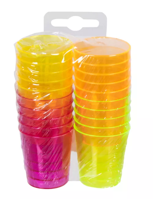 Photo du produit 20 Verres shots en plastique multicolores