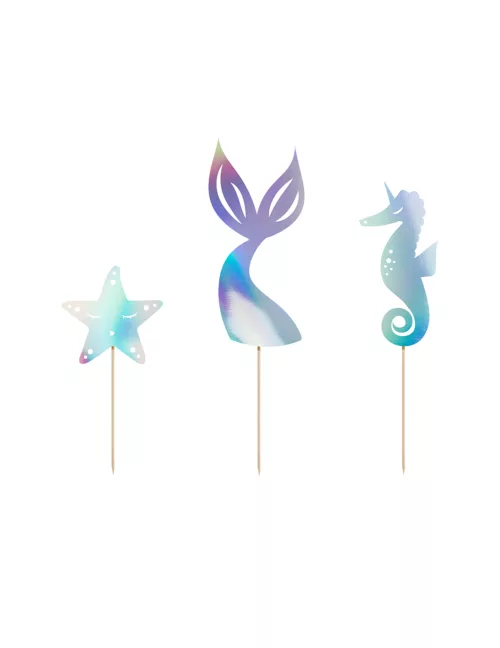 Photo du produit 3 Cake topper sirène holographique 24,5 cm