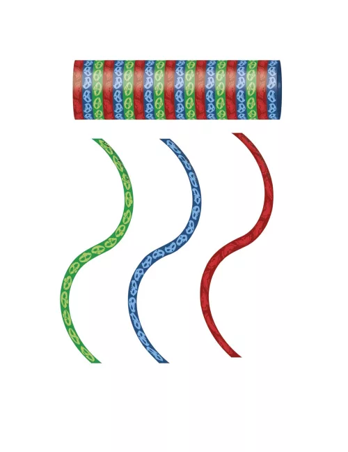 Photo du produit 3 rouleaux de serpentins rouge bleu vert Pyjamasques