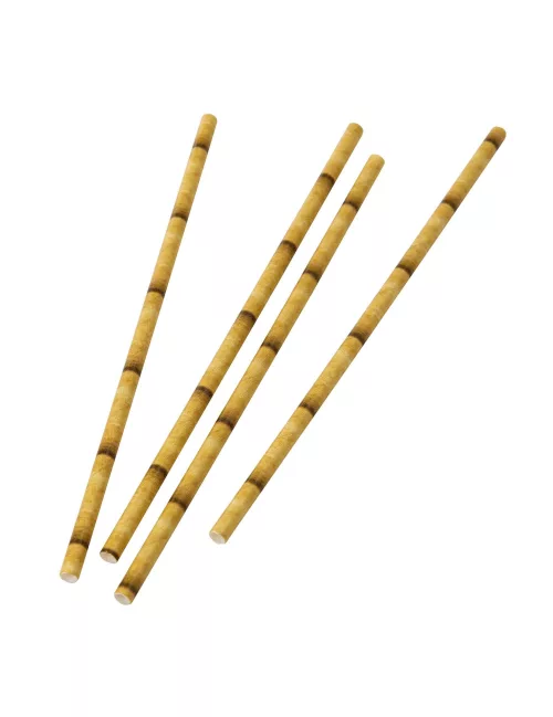 Photo du produit 30 Pailles en papier bamboo 16 cm