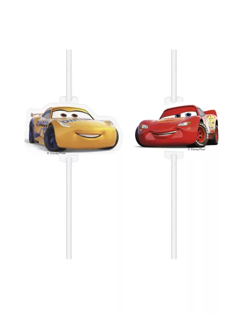 Photo du produit 4 Pailles médaillon en carton Cars 3