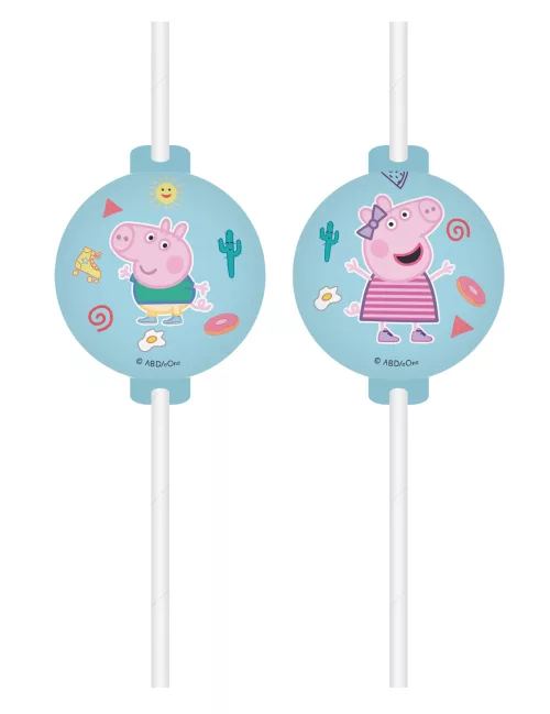 Photo du produit 4 Pailles médaillon Peppa Pig