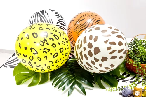Photo du produit 5 Ballons en latex imprimé safari 29 cm