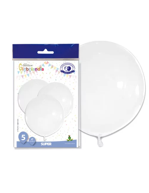 Photo du produit 5 Ballons géants en latex blancs 47 cm