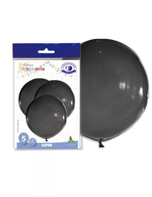 Photo du produit 5 Ballons géants en latex noirs 47 cm