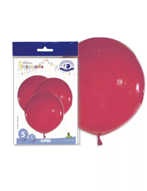 Photo du produit 5 Ballons géants en latex rouges 47 cm