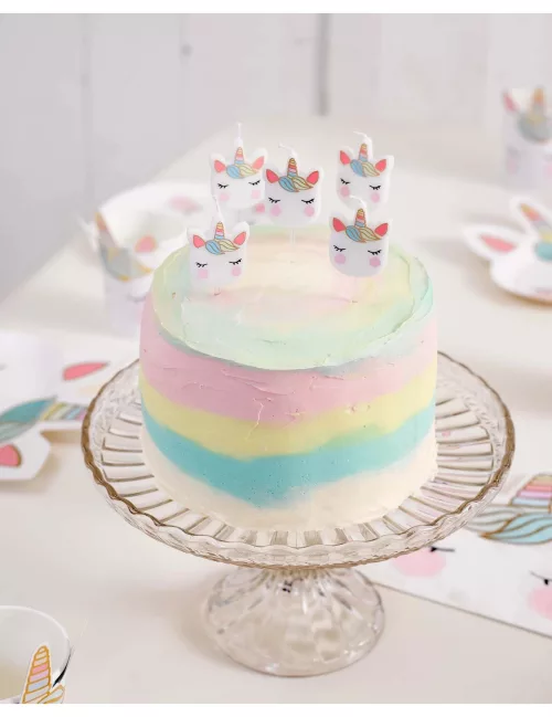 Photo du produit 5 Bougies d'anniversaire tête de licorne